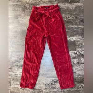 Abercrombie & Fitch Red Velvet Pants